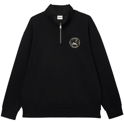 【半拉链立领】杰克琼斯男装秋冬新款纯色卫衣刺绣外套宽松含棉男