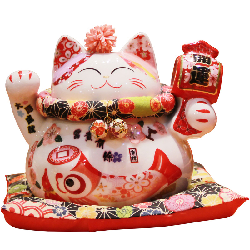 和猫坊中号花季招财猫精致轻奢