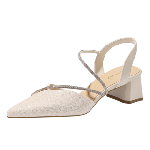 达芙妮包头凉鞋外穿女款春夏季2026新款女士一字带尖头高跟女鞋子