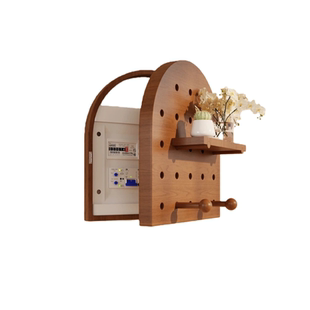 定制实木洞洞板电表箱遮挡造型墙入户门后墙面墙上置物架挂板收纳