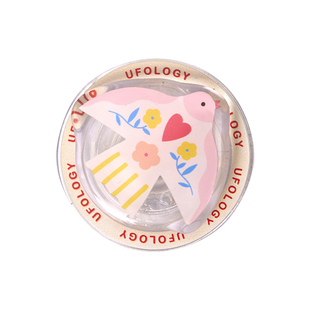 Ufology原创手机磁吸支架支持magsafe桌面便携格纹春天粉色懒人