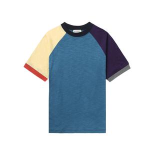 BEAMS BOY女装拼色短袖T恤2025夏季新款时尚活力圆领上衣040313XO