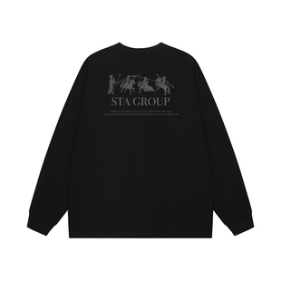 STA旗舰店美式潮牌小众设计感长袖男女复古高街重磅纯棉情侣卫衣
