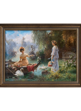 美式餐厅装饰画玄关风景挂画