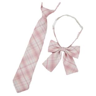 粉色领带领花日系JK制服领结学生领带粉色格裙领花蝴蝶结