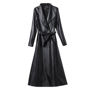 欧货2025新款真皮皮衣女中长款皮风衣绵羊皮大衣显瘦气质修身外套