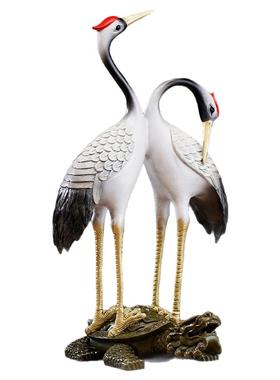 铜龟鹤摆件双鹤寿星祝寿礼品