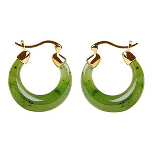 宫里上新玉耳环女和田玉耳饰新中式耳钉纯银耳坠送妈妈生日礼物