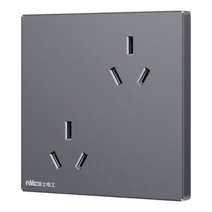 雷士电工插座面板86型暗装六孔插座家用10A双三孔墙壁错位6孔插座