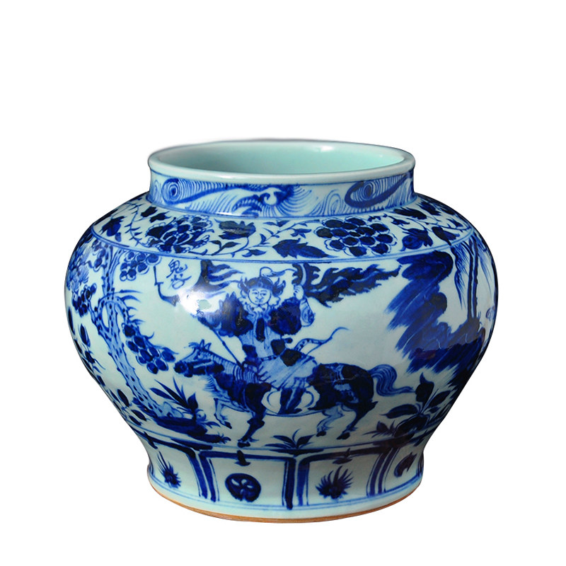 景德镇仿古风元代鬼谷青花瓷器