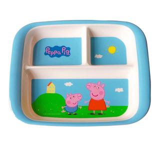 五和儿童餐盘幼儿园小孩吃饭分格盘勺子卡通密胺专用辅食宝宝餐具