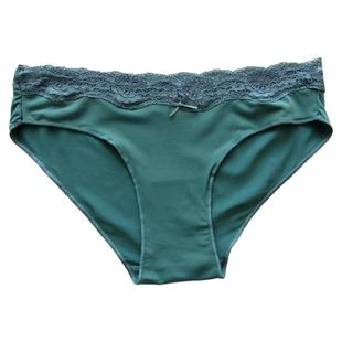 O家精品女士冰丝三角裤性感蕾丝边内裤女生低腰全棉档甜美风短裤