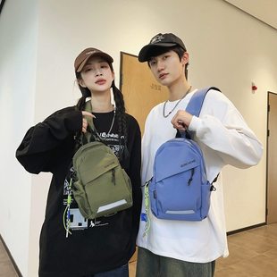 胸包男式 新品 街头潮流男男士 新款 胸包纯色尼龙车缝线男 2023春季