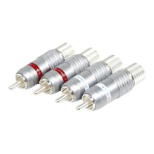 CMC镀银HIFI紫铜镀银信号线连接线同轴焊接莲花插头rca头