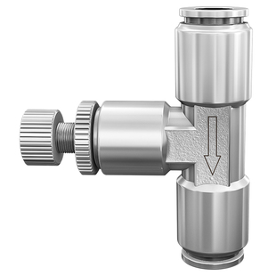 不锈钢快插气动调节接头限流阀LSA4 6 8 10 12 16mm管道式节流阀