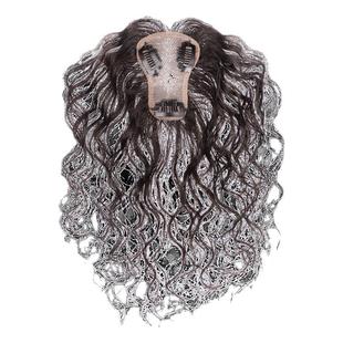 一贴即盖假发女片头顶遮发缝贴真发轻薄蓬松高颅顶持久烫卷发缝贴