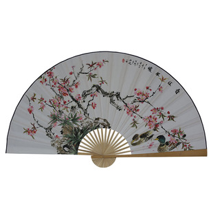 5年扇面不下坠质保*春江水暖*背景墙面客厅礼品装饰大挂画折扇子