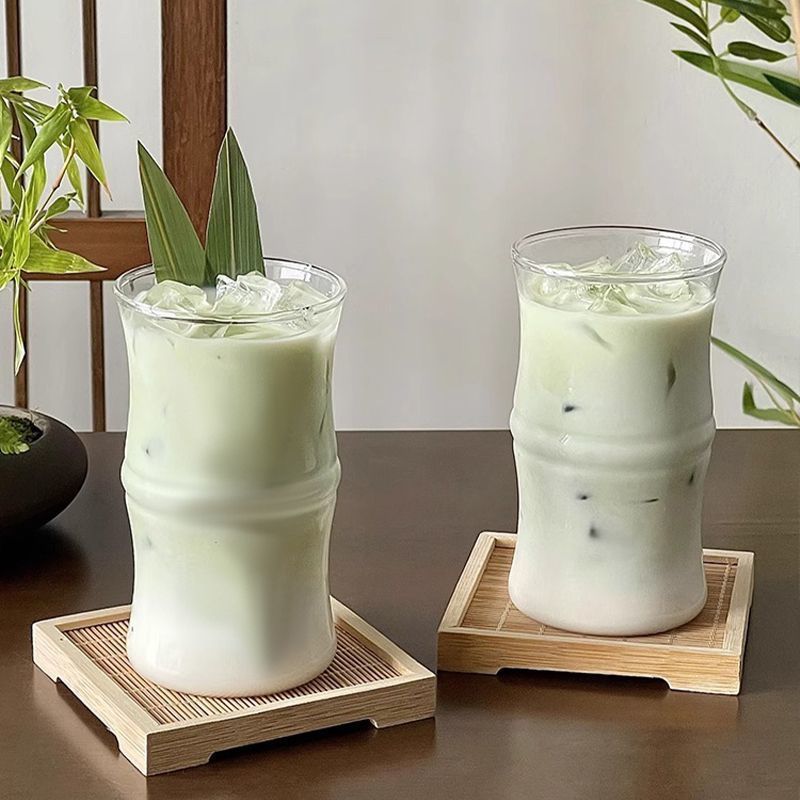 创意竹节玻璃杯 女生夏季冷饮牛奶咖啡杯