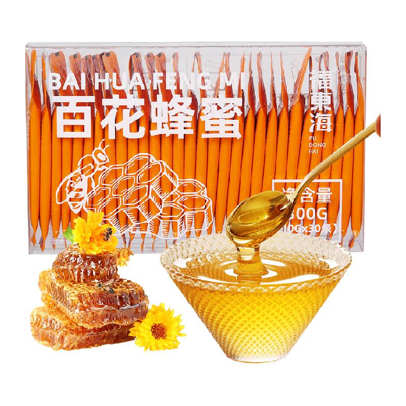 福东海百花蜂蜜纯天然便携独立条装小包装正品蜂巢蜜椴树蜜蜜糖蜜