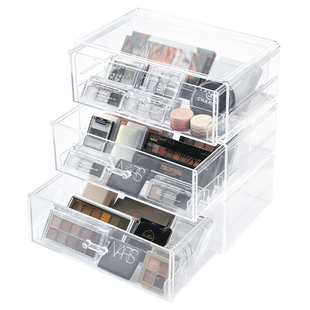 化妆盒眼影收纳盒桌面化妆品置物架亚克力收纳盒子储物盒抽屉式