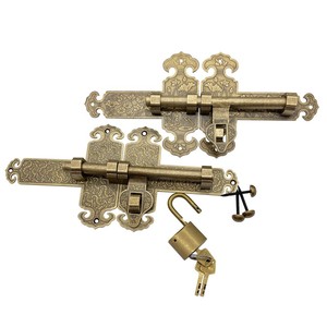 仿古纯铜插销老式木制门铜插销门锁大门庭院铜门栓中式复古门锁扣