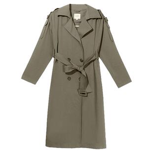 伊纳芙小众设计感休闲风衣女款2026新款收腰百搭中长款外套女春秋