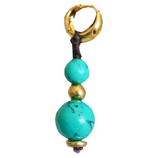 耳环男无耳洞丁真同款藏族藏式康巴汉子绿松石耳饰民族风复古耳坠