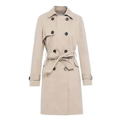 JESSIE纯棉知识分子双排扣风衣女