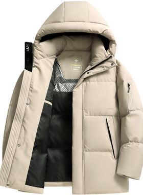 雪中飞连帽加厚保暖休闲羽绒服