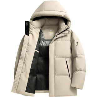 雪中飞羽绒服男款连帽休闲加厚保暖冬装外套2025年新品鸭绒服上衣