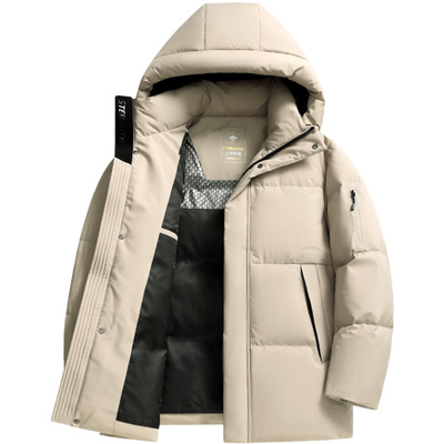 雪中飞连帽加厚保暖休闲羽绒服