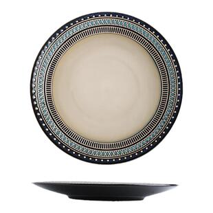 多瑙河餐盘复古陶瓷碗盘家用个性菜盘盘子西餐盘菜盘餐具套装微瑕