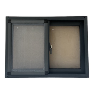 灰色铝合金左右推拉窗加厚通风窗厂房窗户左右推拉窗移窗可定制