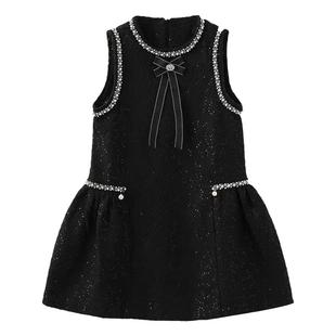 女童轻奢小众高端套装秋冬连衣裙大童生日亮片小香风过年新年衣服