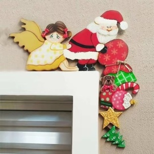 独立站新品 饰门框圣诞decoration Christmasdoorframe装
