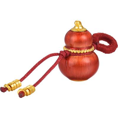 明牌珠宝七彩福禄硬金吊坠 黄金七色葫芦编绳情侣项坠礼物ASY0672