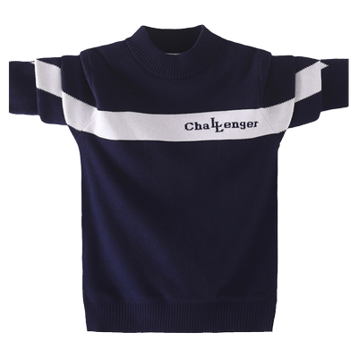 2025新款秋冬男孩毛衣纯棉中大童毛衫圆领全棉男童针织衫加厚学生