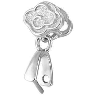 925银祥云吊坠扣头佛公玉坠夹扣diy翡翠玉石吊坠扣观音银扣头配件