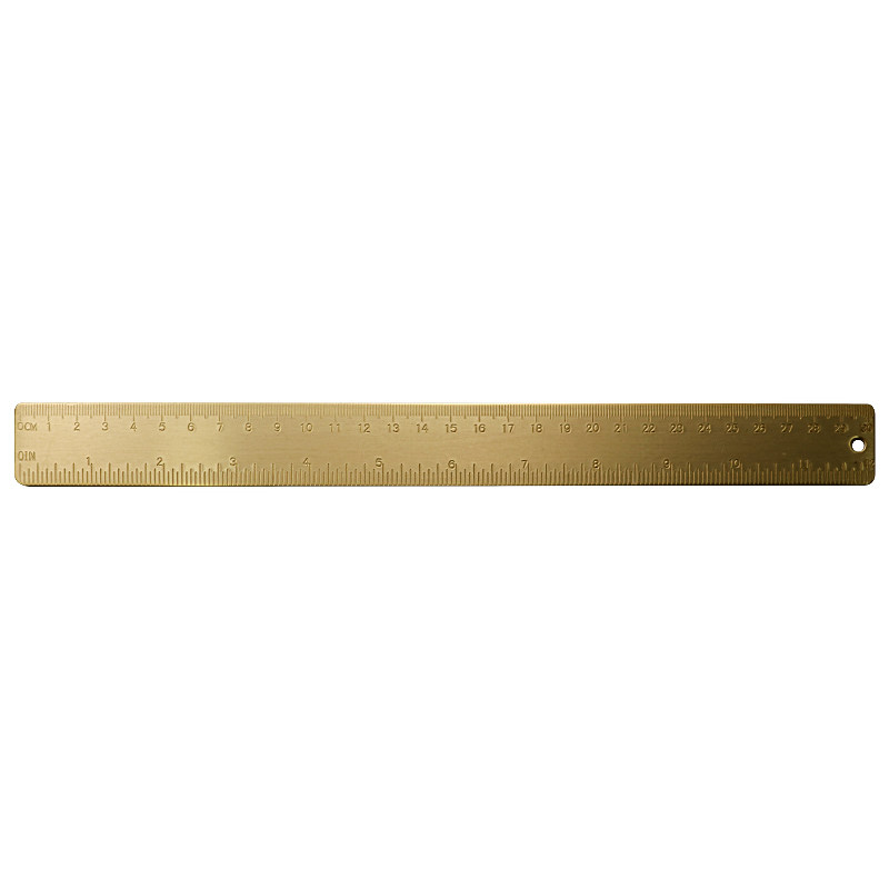 复古30黄铜尺子12CM15cm18厘米20金属直尺绘图文具礼品定制刻名字