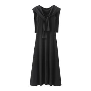 POPCHRIO欧可芮◆解构设计row风针织吊带连衣裙披肩套装背心裙女