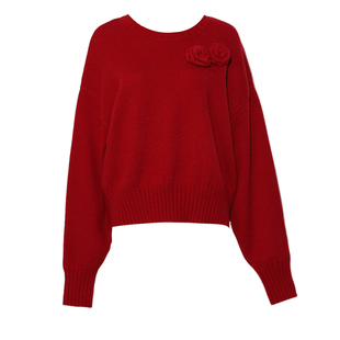 DPLAY红色毛衣短裙女装2025秋冬新款针织衫半身裙高级感新年套装