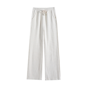 仿羊绒阔腿裤女2026新款春秋冬加绒米白色高个子加长休闲糯米裤子