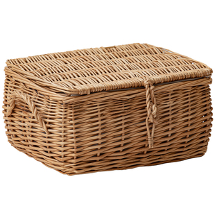 藤编编织收纳筐带盖柳编储物篮子家用衣服玩具收纳箱大容量整理箱