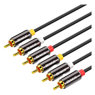 分创者av线三对三莲花头音视频线dvd机顶盒子老电视信号连接高清数据输出红黄白rca插头3对3三色音视频转换线