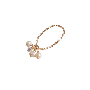 TYUSHA舒适感*万能气质款天然淡水珍珠进口施家水晶关节链条戒指