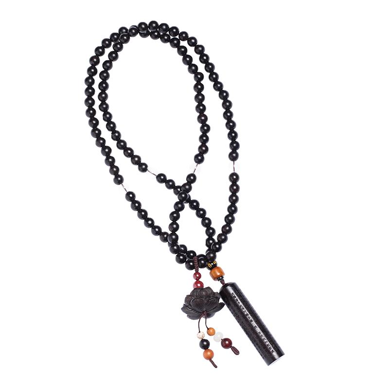 黑檀木新款汽车挂件朱砂车载挂件平安莲花高档男士后视镜高级吊饰