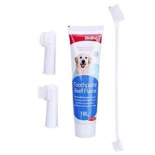 Bioline狗狗牙膏牙刷套装 巴哥法斗除口臭去牙垢结石宠物刷牙用品