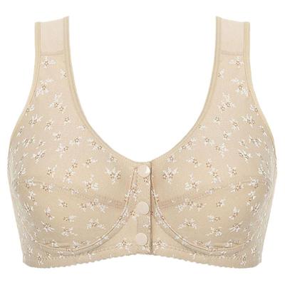 前扣纯棉中老年人全罩杯妈妈内衣