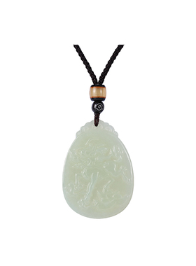 和田玉麒麟招财进宝吊坠女款