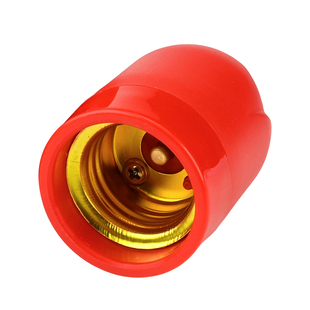 灯笼灯口新年喜庆红色灯头E27螺口红色吊灯头悬挂式节日装饰灯头